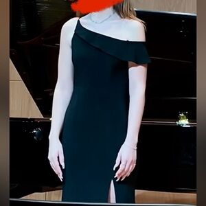 Xscape Elegant Black Off-Shoulder Maxi Dress